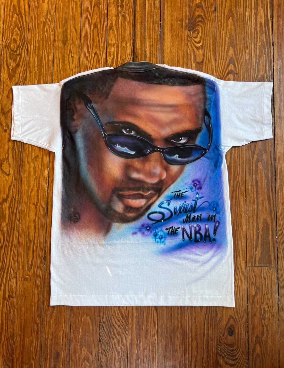 Vintage Grant Hill NBA Airbrushed Shirt 90s FILA Hip Hop Rap Tee Orlando Magic