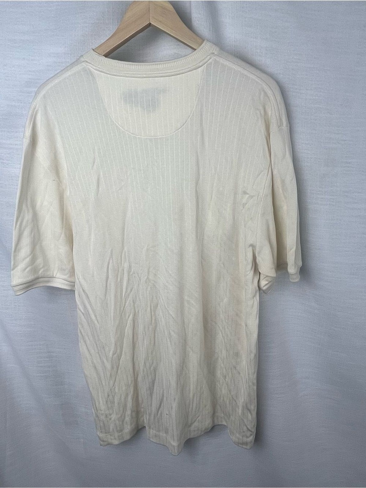 Vintage Caribbean Cream Short Sleeve Crew Tee Men’s Silk Cotton Blend Size L gallery