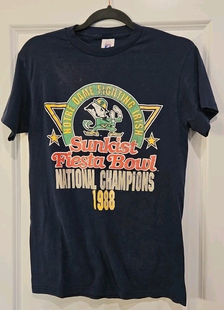 Vintage Notre Dame Fighting Irish Sunkist Fiesta Bowl Football 1989 Shirt Size M