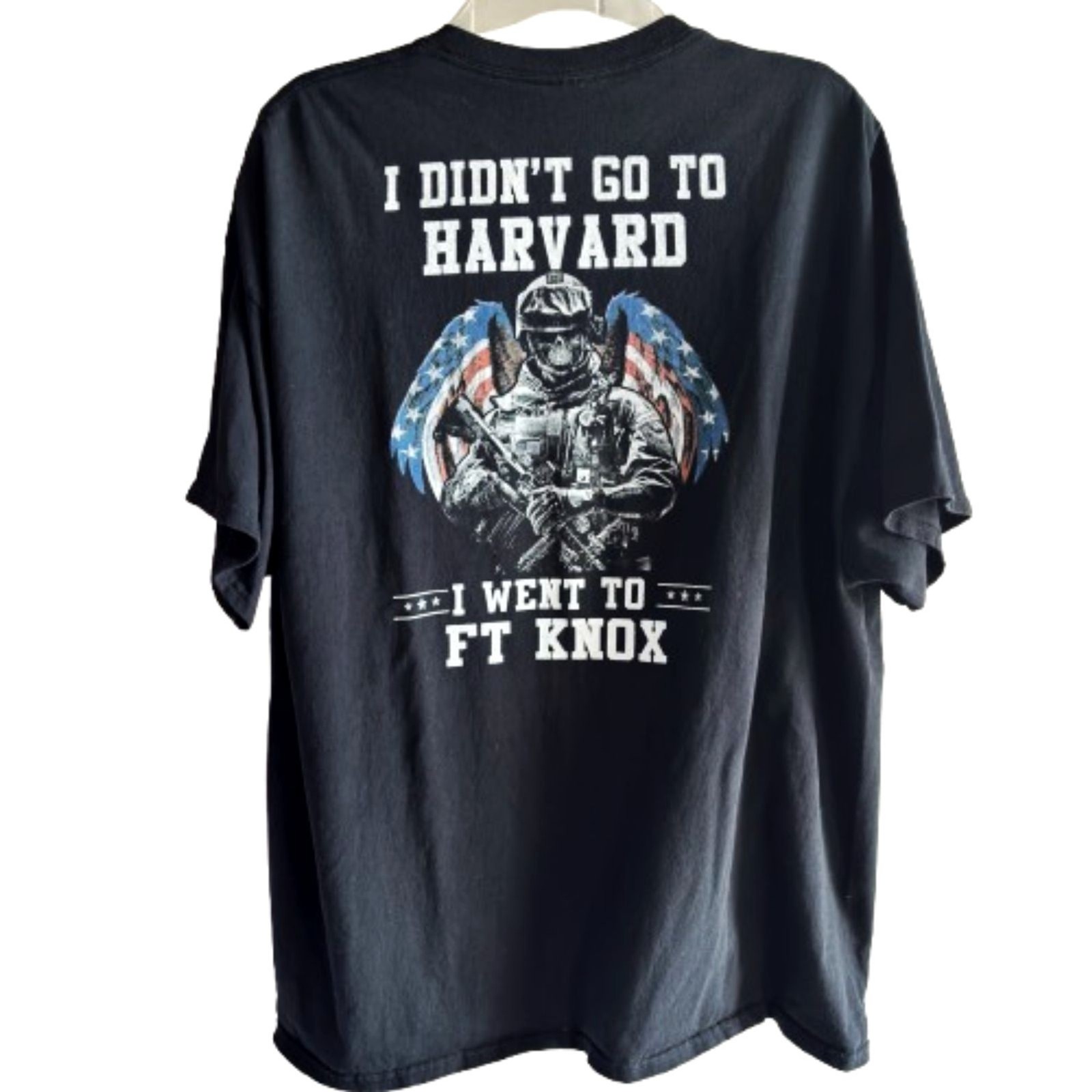 Gildan Men 2XL Black Graphic T-Shirt I Didn’t Go to Harvard I Went to Ft Knox #D gallery