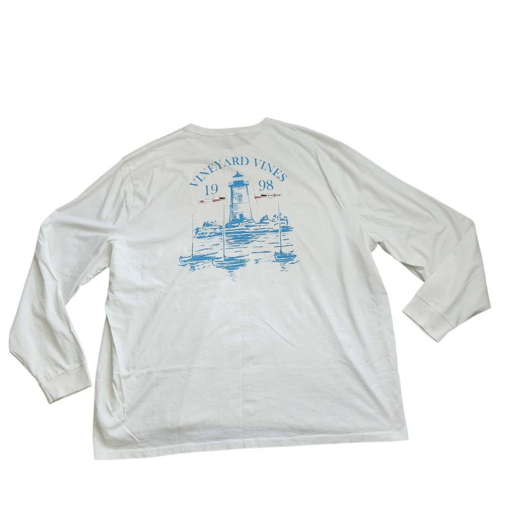 Vineyard Vines T Shirt Mens 4XB Long Sleeve Pocket Light House Nautical Preppy B gallery