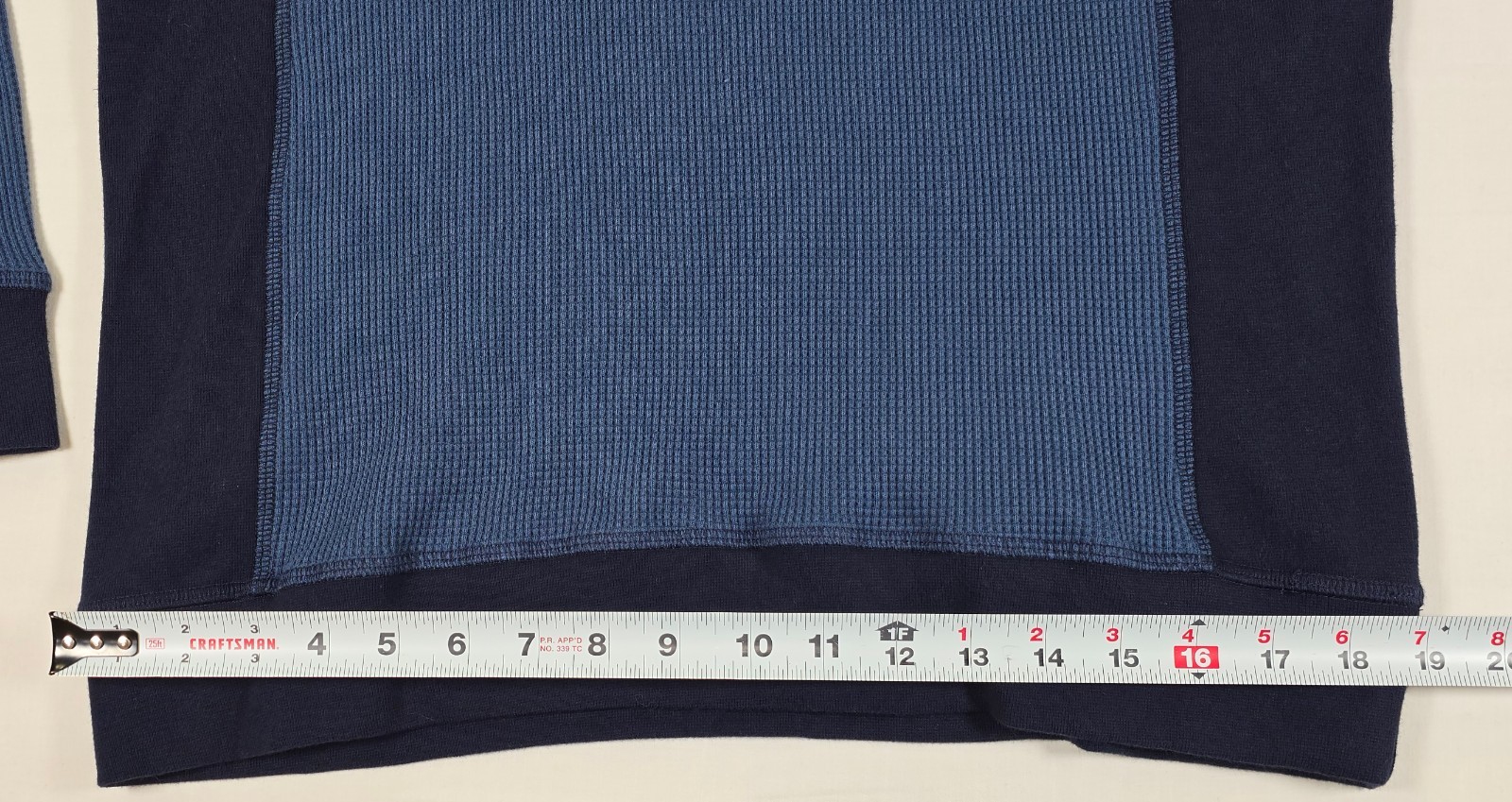 American Giant Men's Colorblock Summit Waffle Long Sleeve Crew M Navy Blue NEW gallery