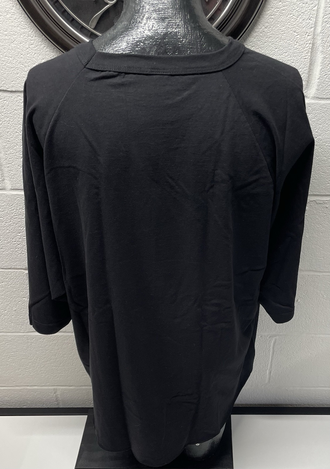NWT Men's Hipster T-Shirt ALSTYLE Solid BLACK Long Length Curved Hem Tee 3XL gallery