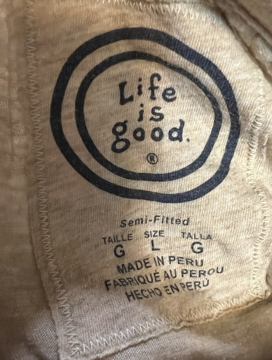 Life Is Good Large Semi Fitted Mens T Shirt Short Sleeved Runners Club EUC gallery