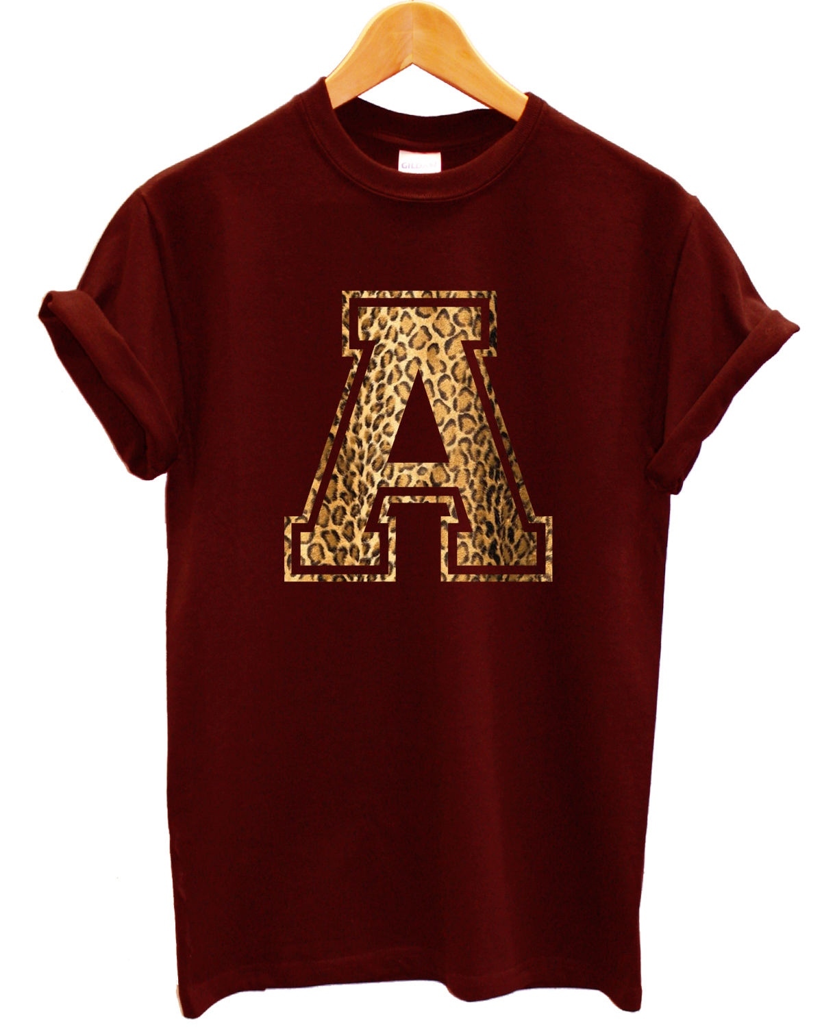 A Personalised Leopard Letter T Shirt Choose your own Printed Custom Tee Top gallery