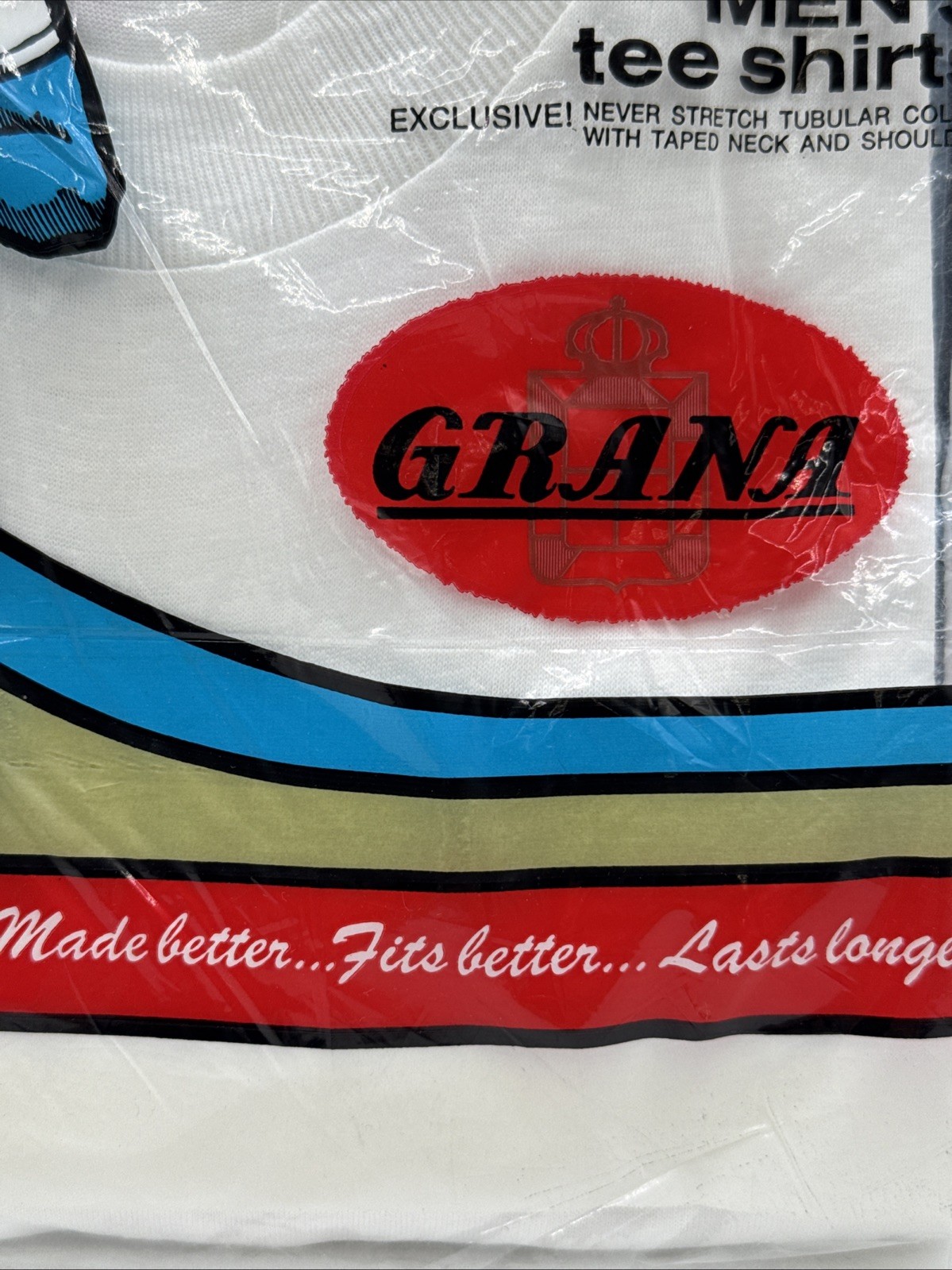 Vintage Grana Package Men’s White T-shirts Size MED 38-40 Never Stretch Collar gallery