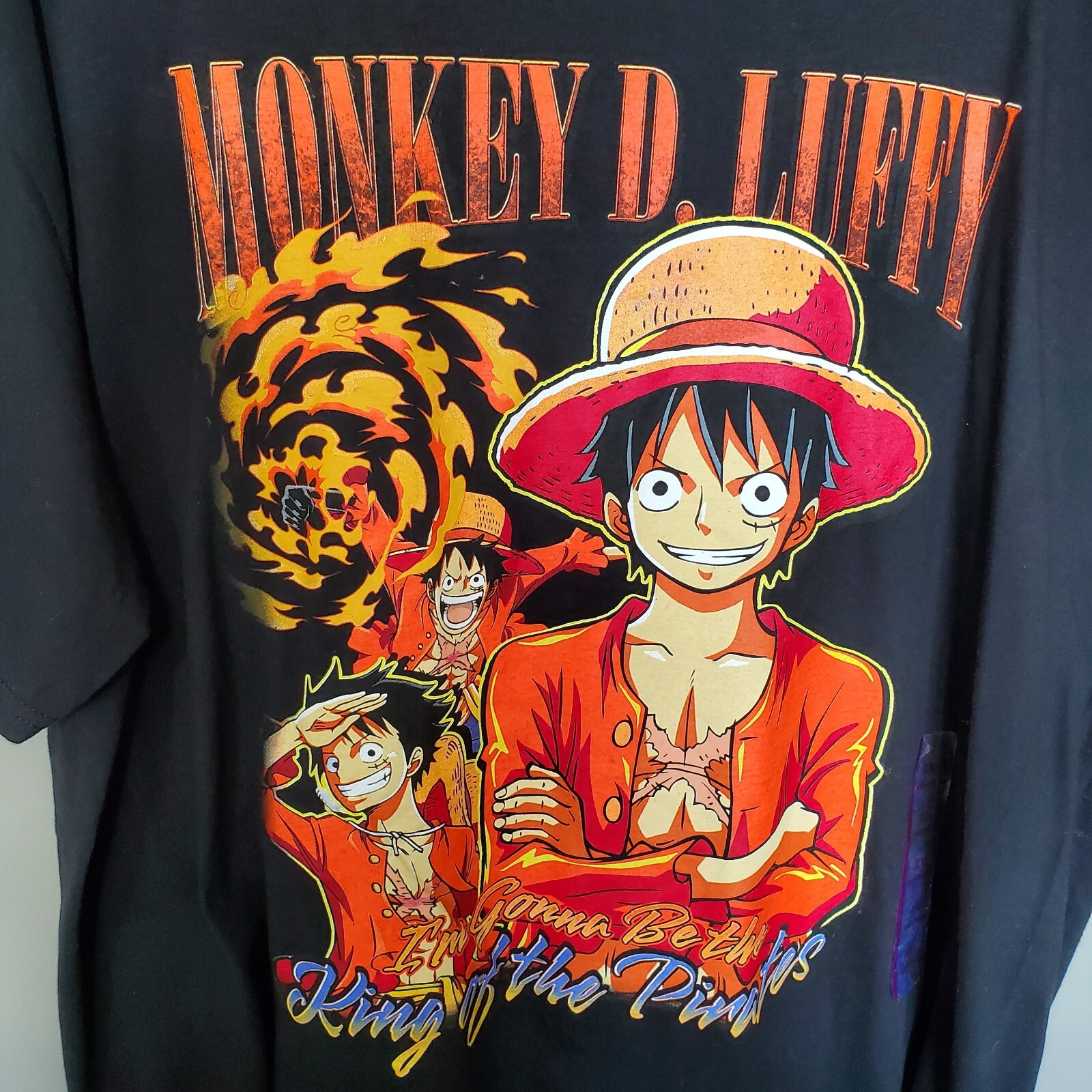 One Piece T-Shirt Monkey D. Luffy Mens Size XXL The King Of Pirates Black New gallery