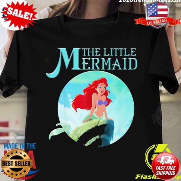 Nice Ariel Splash Rock Graphic The Little Mermaid Graphic T-Shirt NEW S-5XL