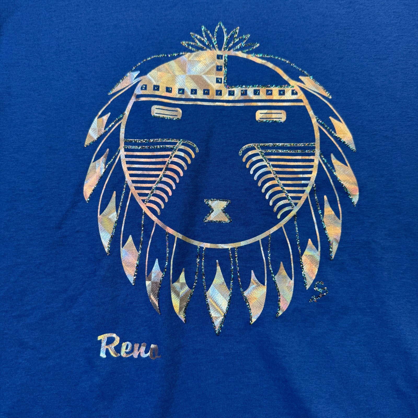 VTG Reno Nevada Travel Destination Shirt Sz Med Glitter Foil Deadstock USA Made gallery