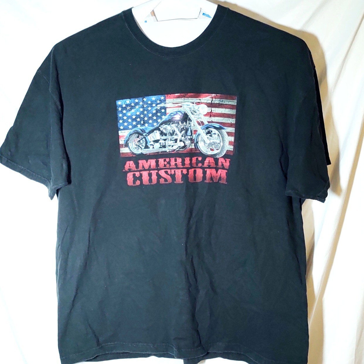 Sonoma Biker Motorcycle USA American Custom T-shirt Mens XXL Blue Red White gallery