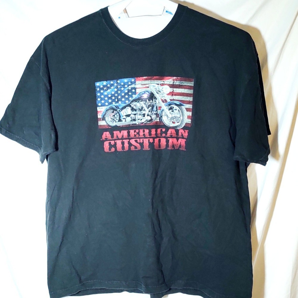 Sonoma Biker Motorcycle USA American Custom T-shirt Mens XXL Blue Red White