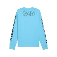 PUMA Hoops X Rick And Morty Crew Neck Long Sleeve T-Shirt Mens Blue Casual Tops