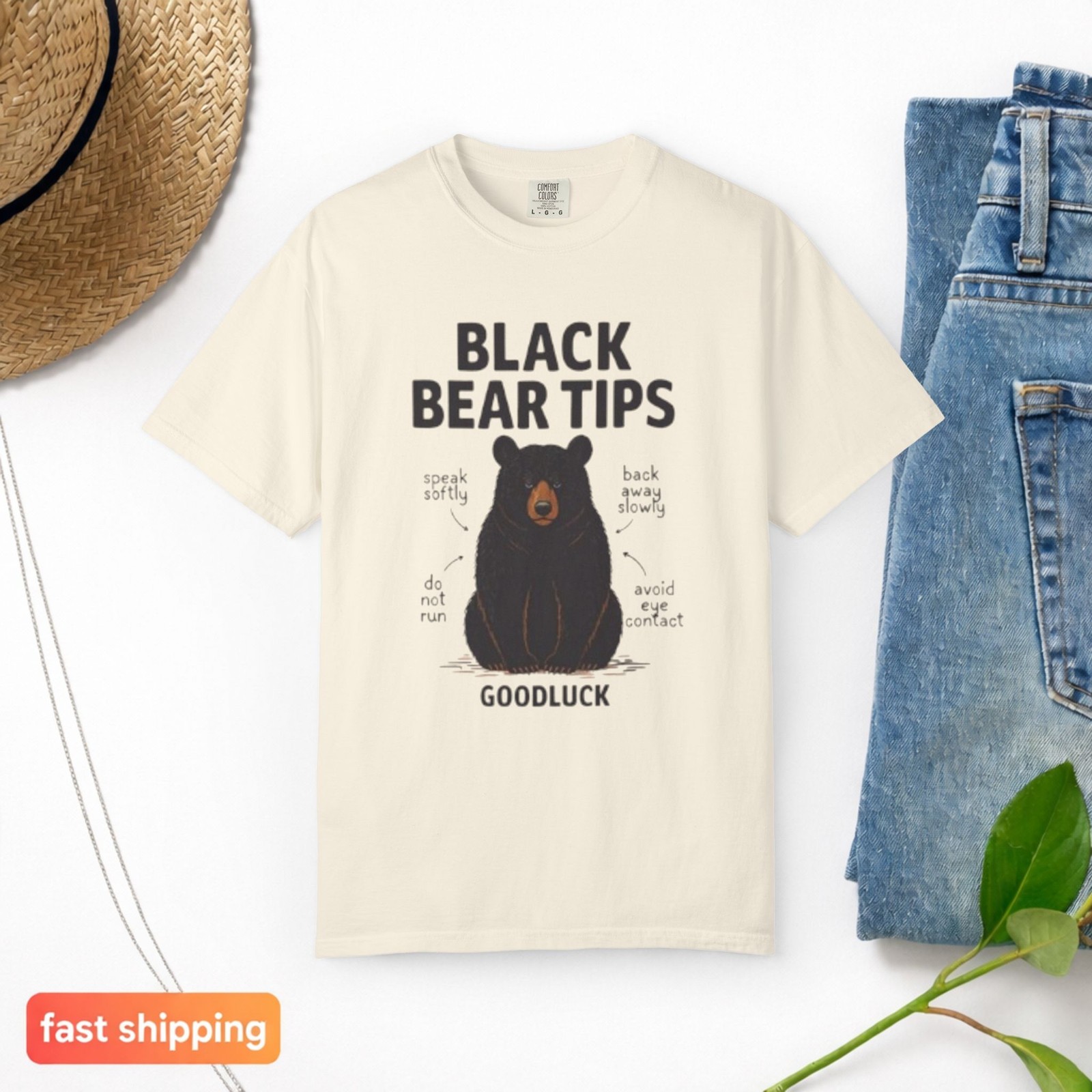 Black Bear Tips T-shirt Unisex Comfort Colors | Funny Hiking Wildlife Teeshirt gallery