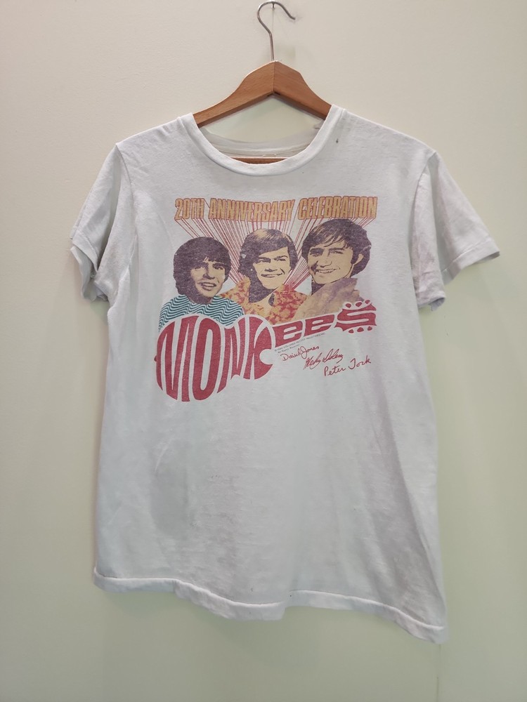 Vtg 80s The Monkees 20th Year Anniversary Single Stitch Band T-Shirt Size L