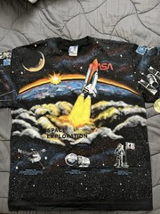 Vintage 90s NASA Space Exploration AOP T Shirt Size Large Art Unlimited