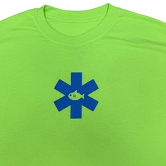 Fisherman Boat Medium Cotton Shirt Captain Fishing Neon Green Dauphin Gorpcore