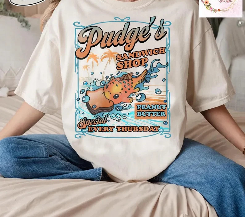 Retro Pudge Sandwich Shop Tee, Lilo & Stitch Fish Shirt