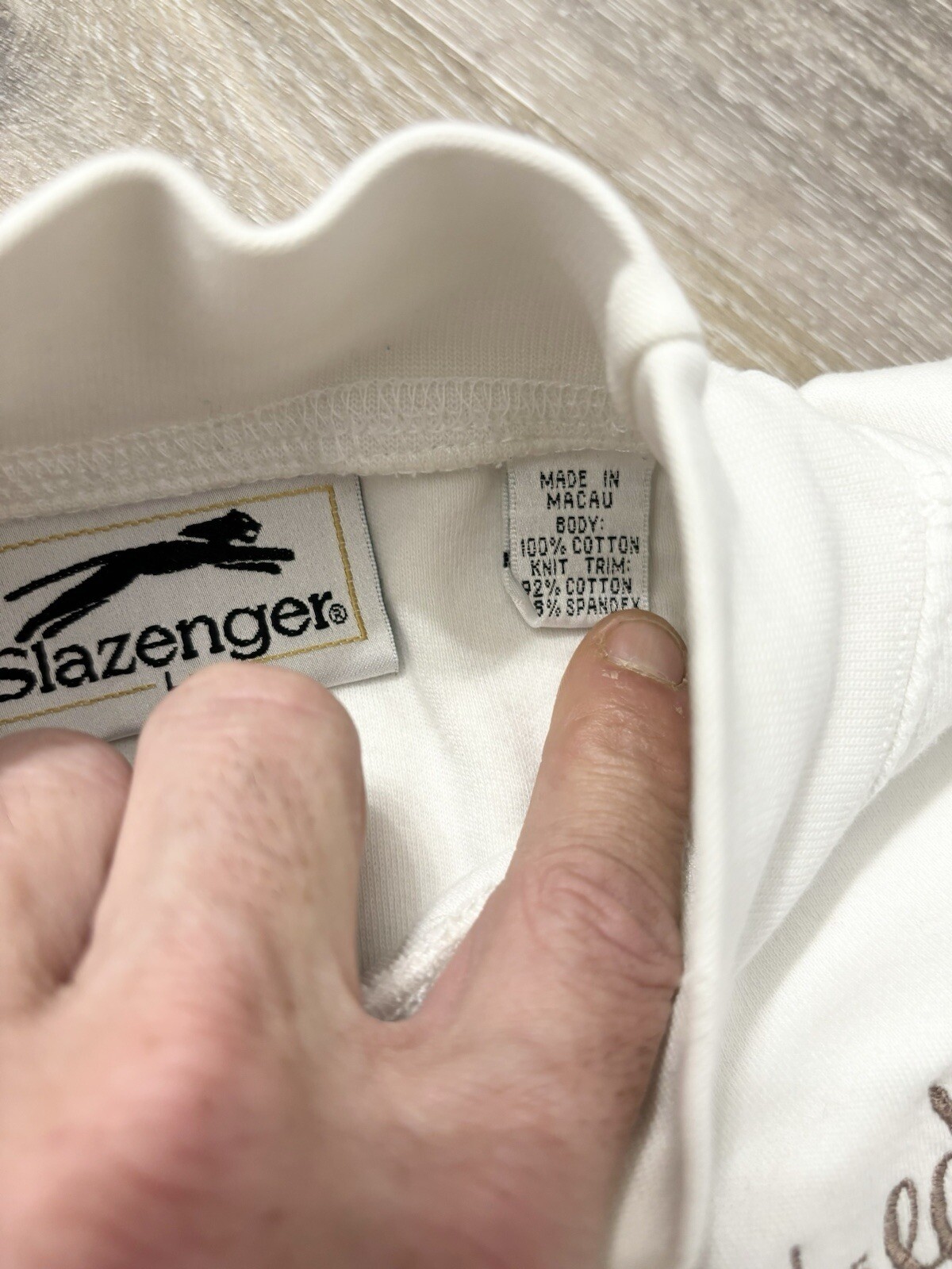 Vintage HALLMARK Long Sleeve Shirt Large Slazenger Cotton Spandex Mock Neck gallery