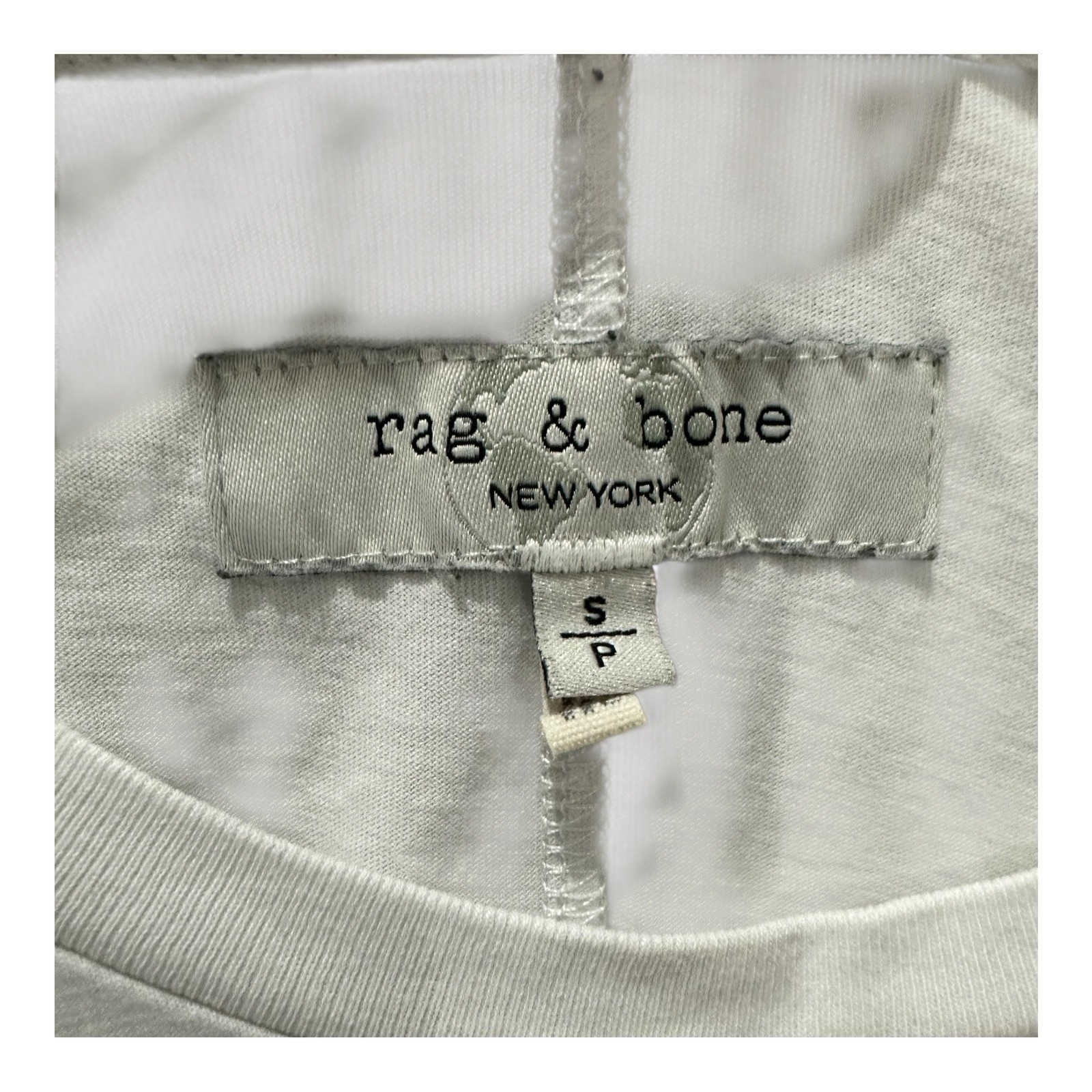 Rag & Bone Mens S White Organic Cotton Graphic Logo T-Shirt gallery