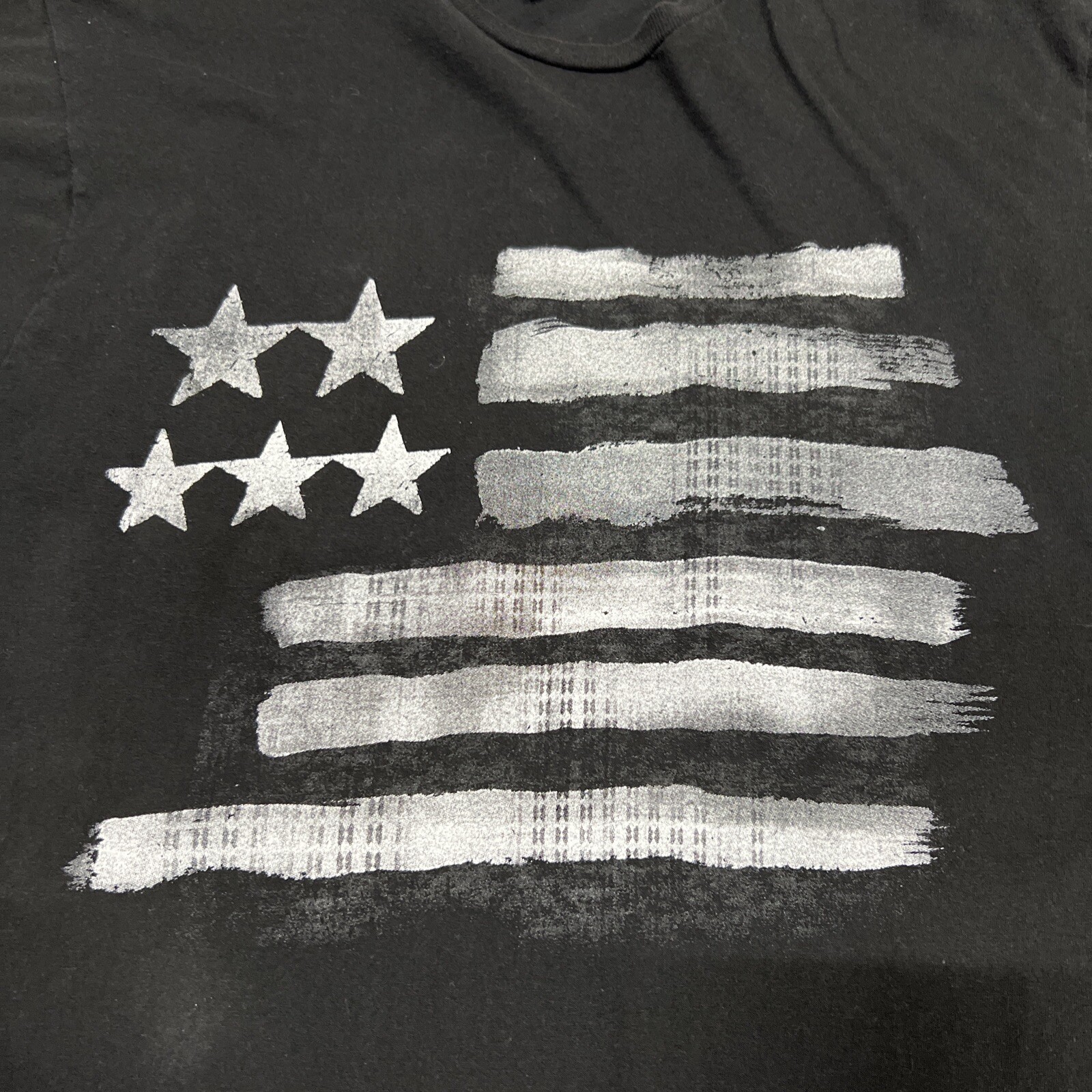 Patriotic Flag Men's Large Pullover T-Shirt Short Sleeve Graphic Tee Black gallery