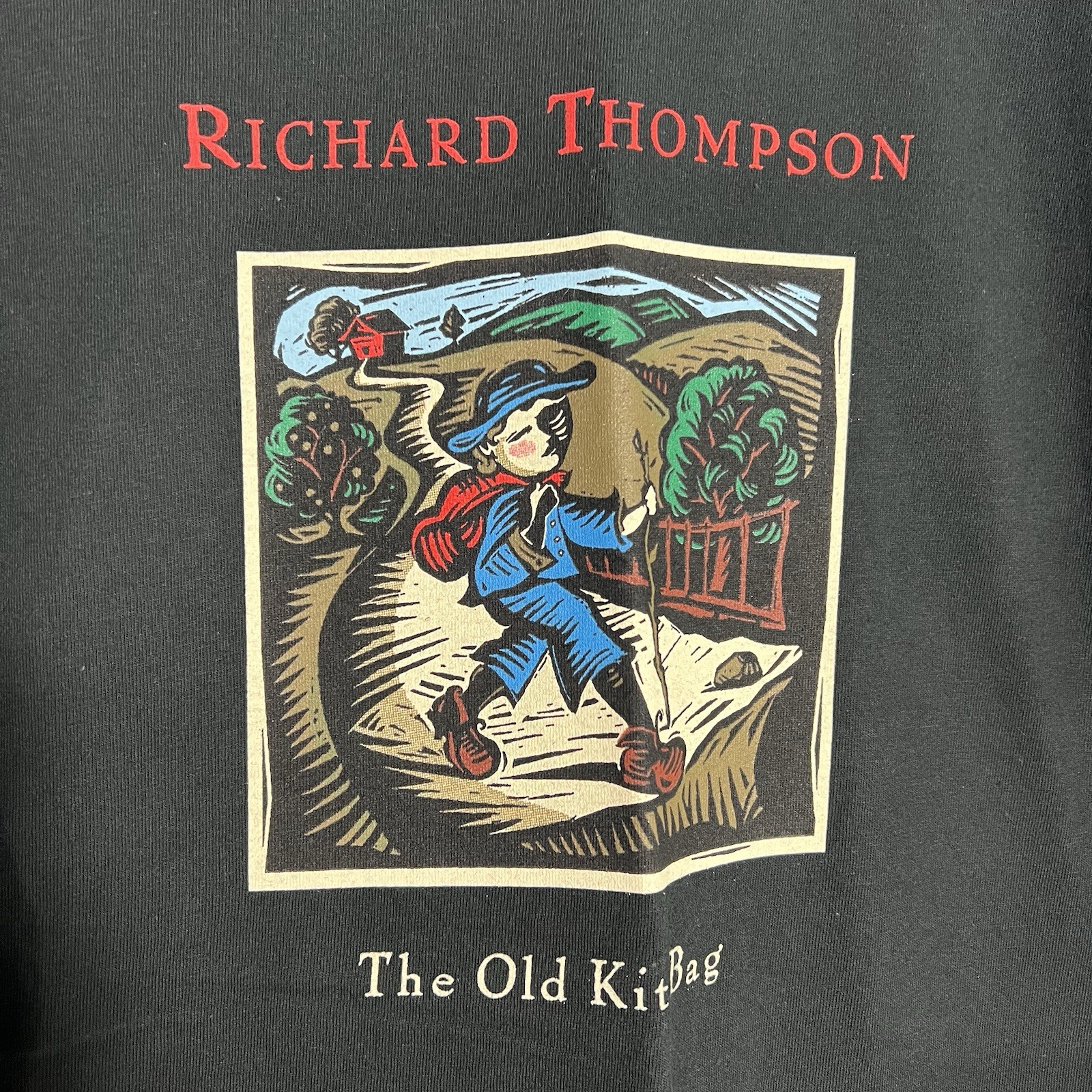 Vintage Richard Thompson The Old Kit Bag Black Short Sleeve T-Shirt Adult Large gallery