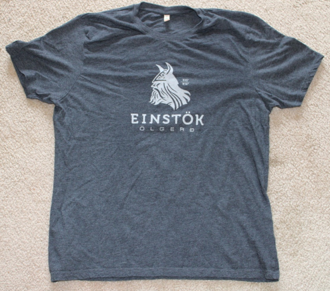 Einstok Olgerd Mens Viking XXL T Shirt 100% Recycled Gray Salvage Iceland Beer
