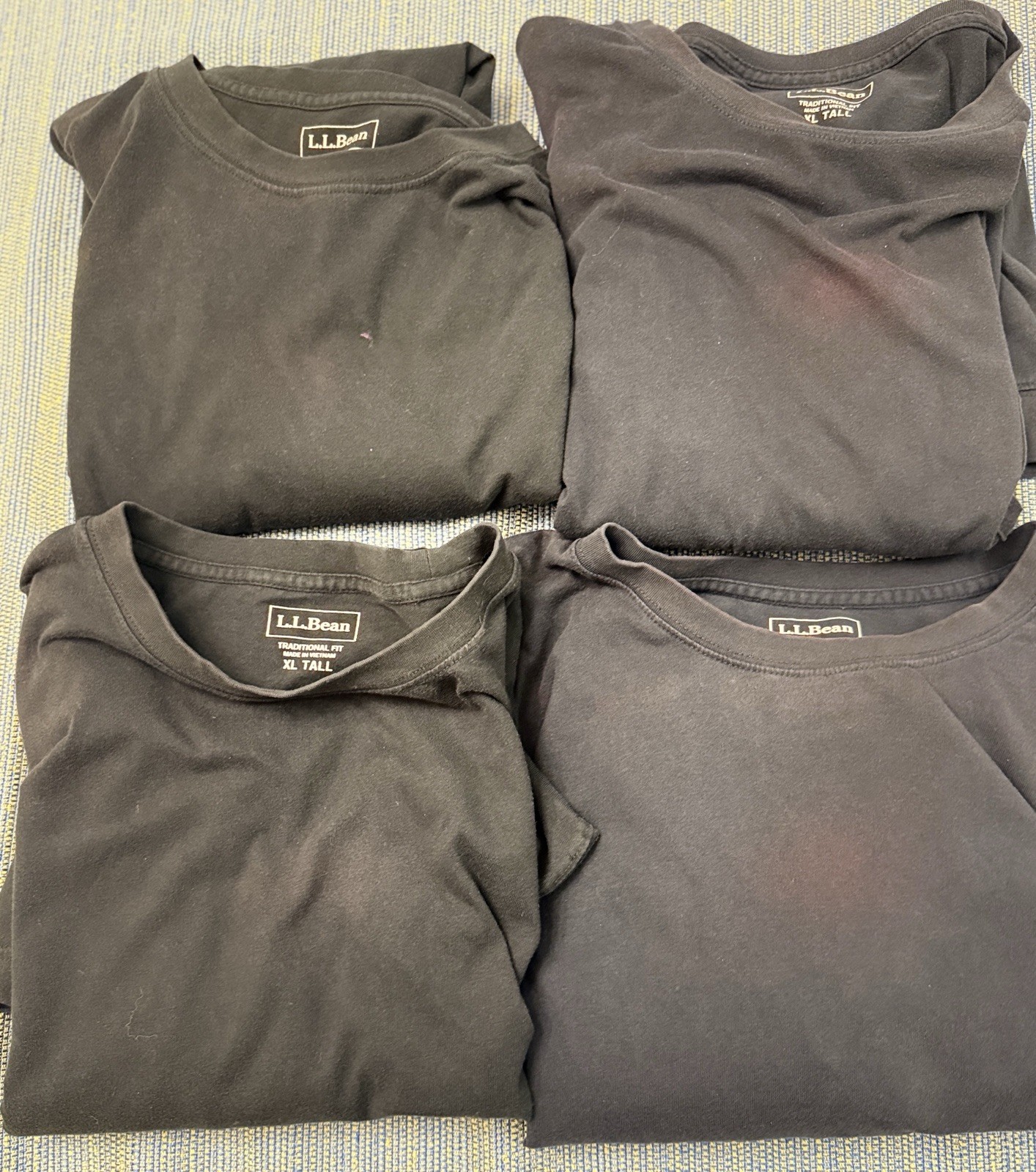 LL Bean XLT Men’s Long Sleeved Tshirt Lot Of 4 XLT Worn Work Shirts Black navy gallery