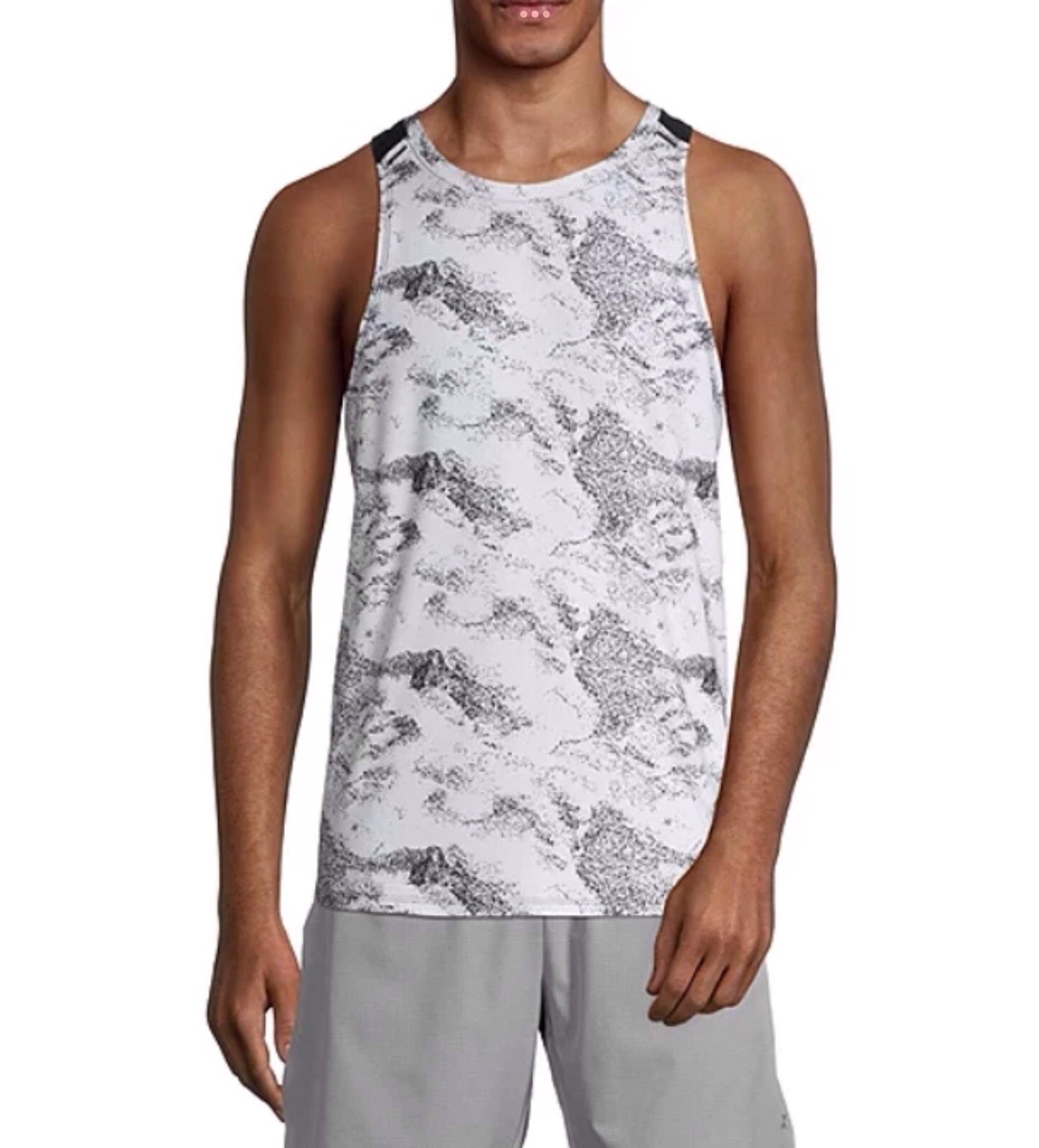 Xersion Mens XL Crew Neck Sleeveless Workout Tank Top Black And White gallery