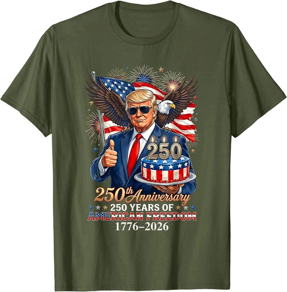Donald Trump Celebrate 250th America Birthday US Anniversary T-Shirt gallery