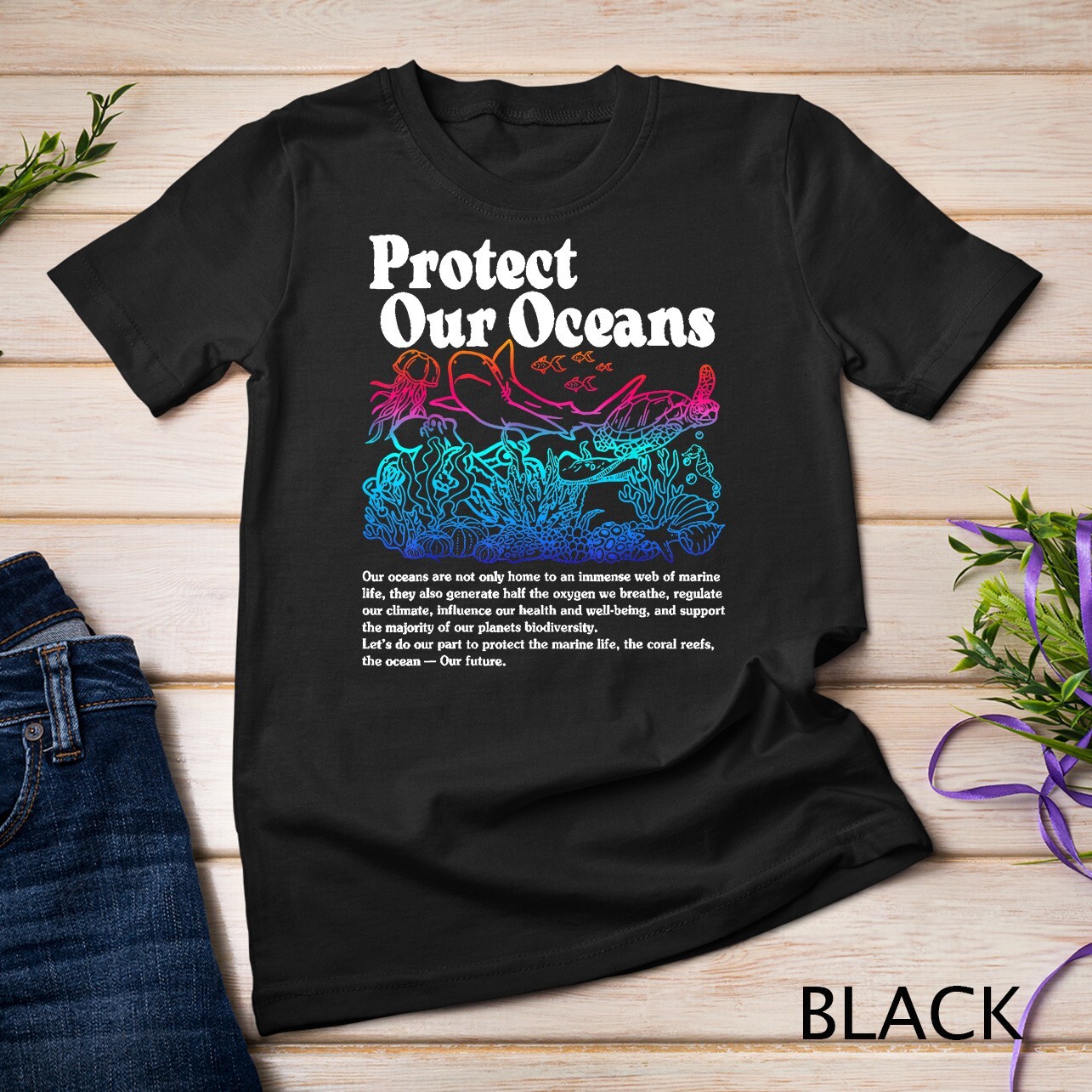 Protect Our Oceans Save The Ocean World Ocean Day Earth Day Unisex T-shirt gallery