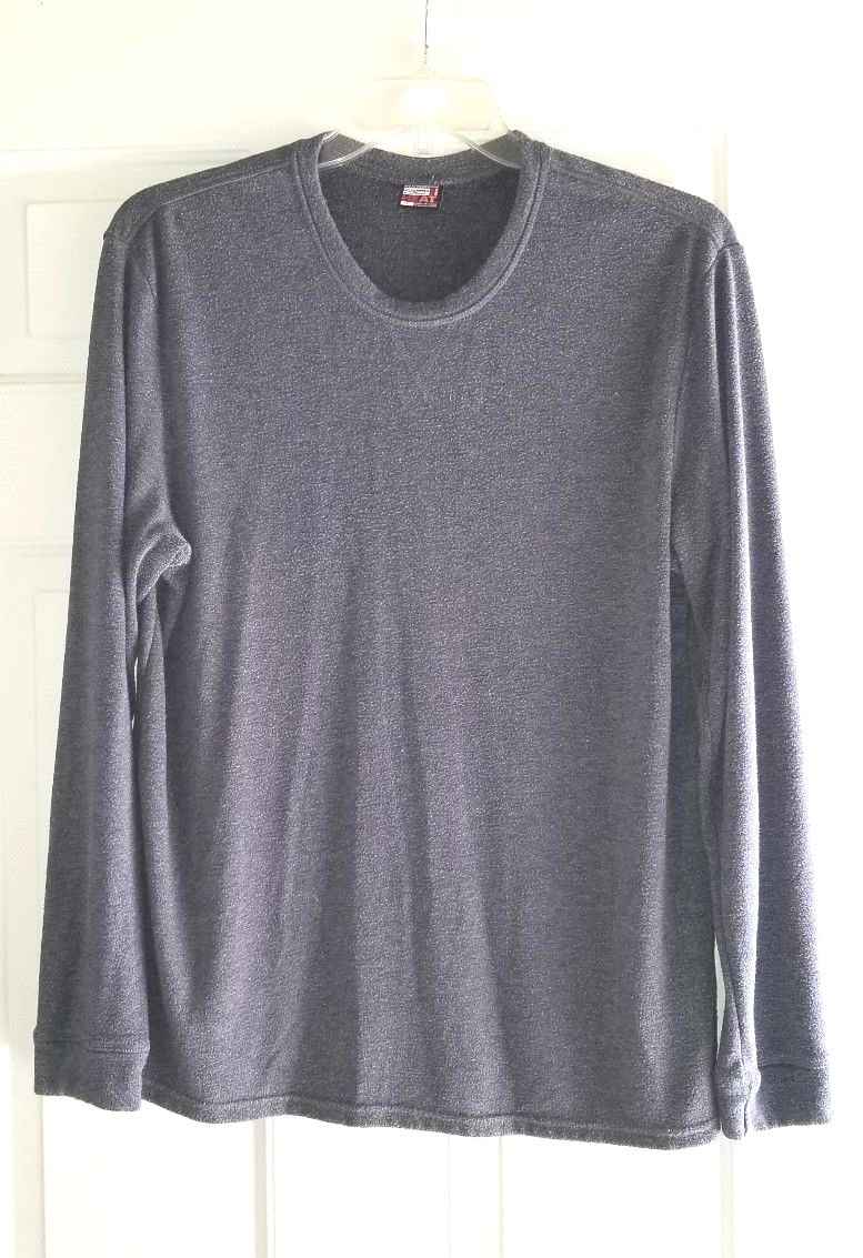 Comfy Gray WEATHERPROOF 32 degree HEAT Size L Long Sleeve Crew Neck Tee Shirt