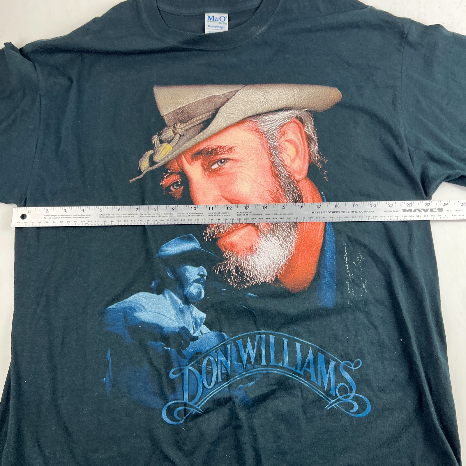 Don Williams Gentle Giant Tour T Shirt Black XL (46") M&O Country Music Tee gallery