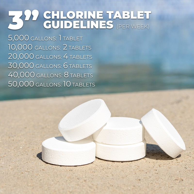 Xtremeclear 3" Stabilized Chlorine Tablets Swimming Pool Spa Hot Tub, 5 Pounds