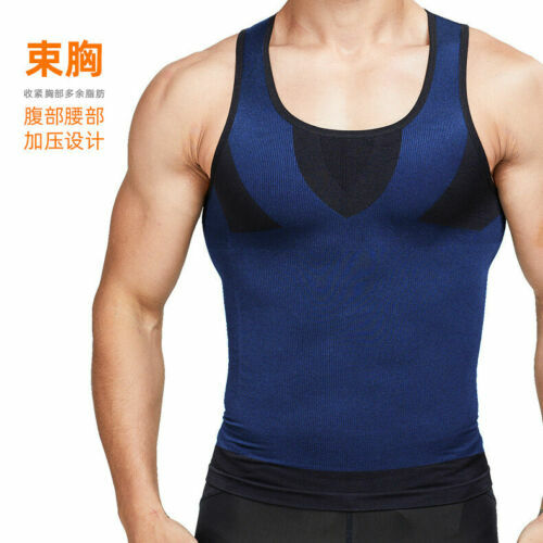 Men Body Slimming Tummy Shaper Underwear shapewear Waist Girdle Top Shirt Vest gallery