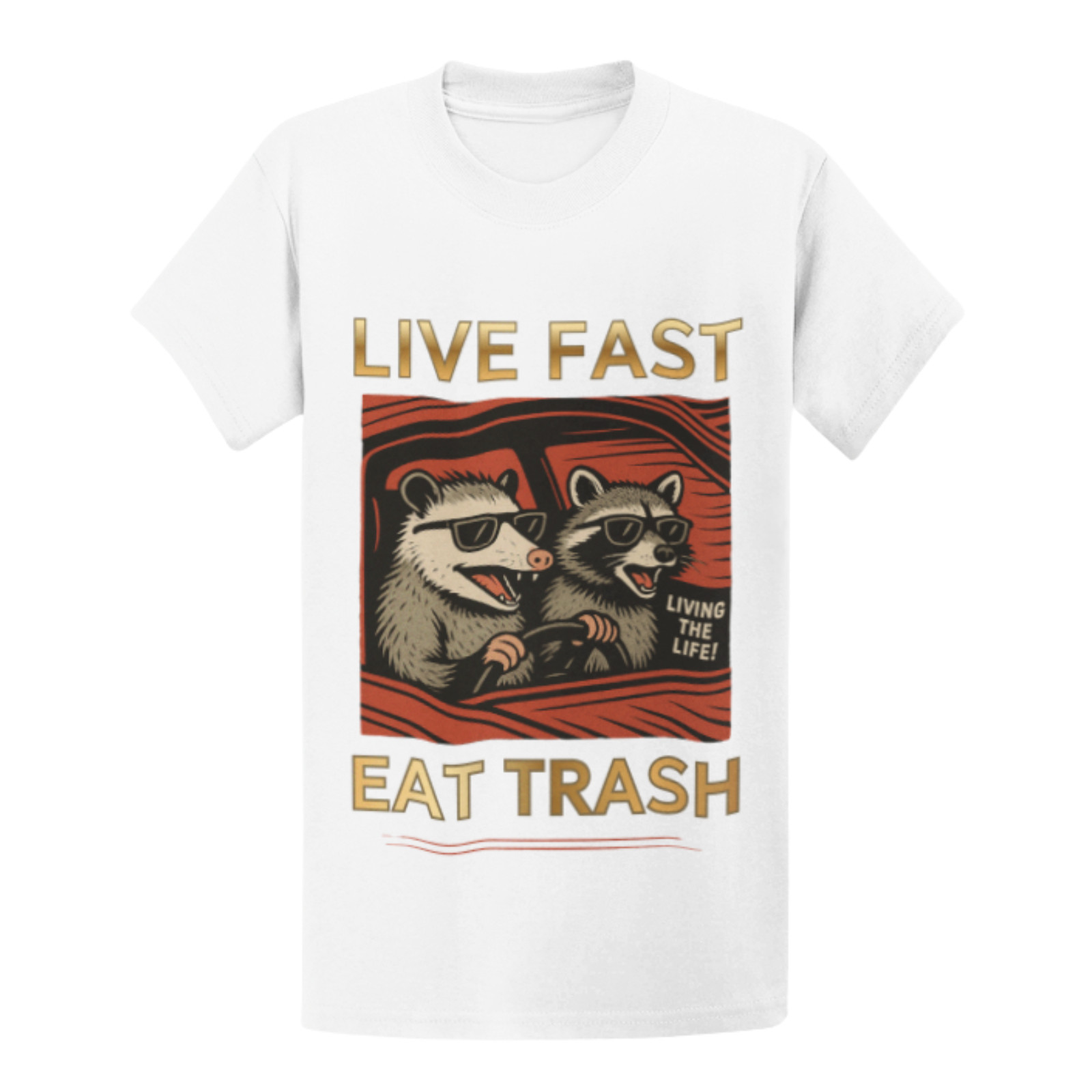 Live Fast Eat Trash Raccoon T-Shirt - Funny Meme Trash Panda Gift Tee gallery