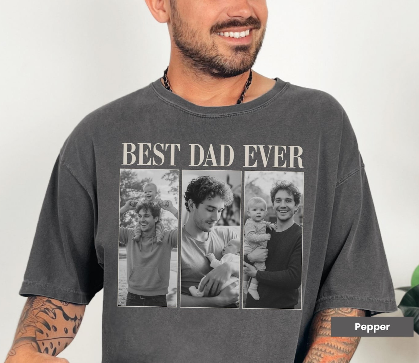 Custom Photo Dad Shirt Personalized Dad Picture Unisex Graphic Tee gallery