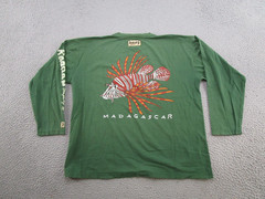 Baobab Company Madagascar Fish Tropical Graphic LS Shirt Size L Faded Read