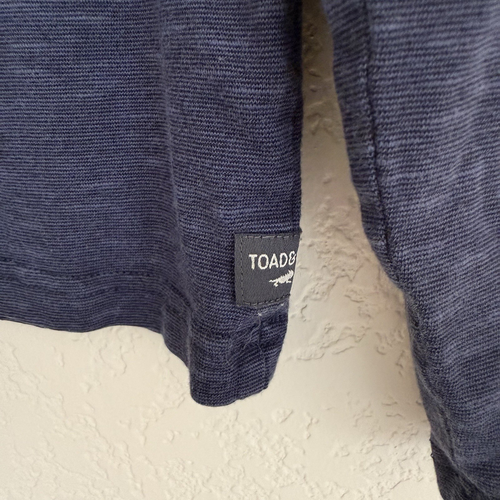 Toad and Co Tempo Long Sleeve T Shirt Mens Small Crew Neck Blue Organic Cotton gallery