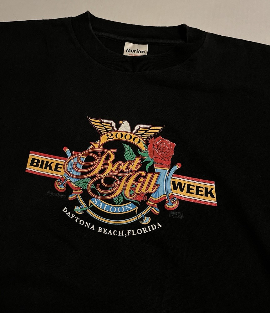 *RARE* VTG 2000 Boot Hill Daytona Beach Bike Week T-Shirt MEDIUM Motorcycle USA