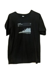 Led Zeppelin Stairway 8:02 Classic Sound Wave Black Graphic T-Shirt Size Large