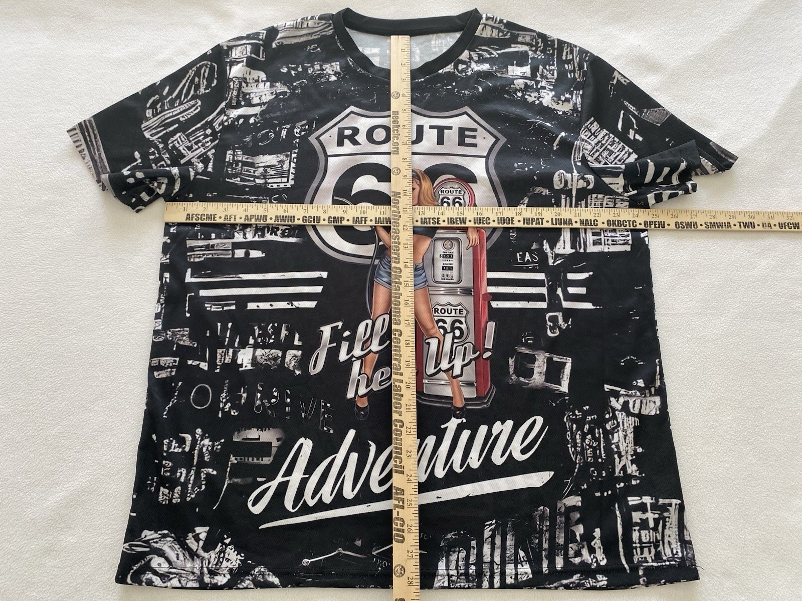 Route 66 Americana PinUp Girl Graphic Shirt Men’s XXL Polyester/Spandex Blend gallery