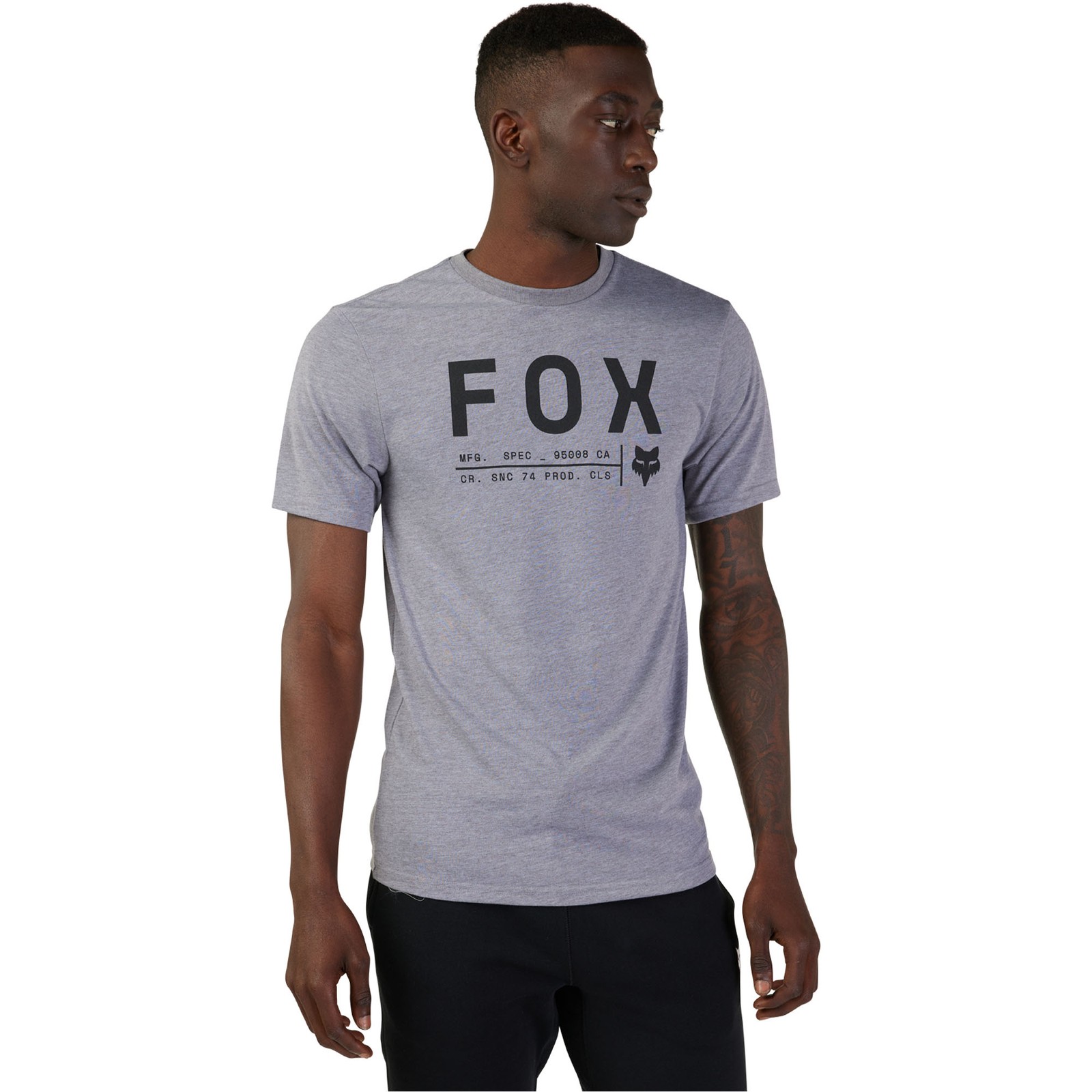 Fox Racing Mens Non Stop T-Shirt Short Sleeve Tech Tee TruDri Heather Graphite gallery