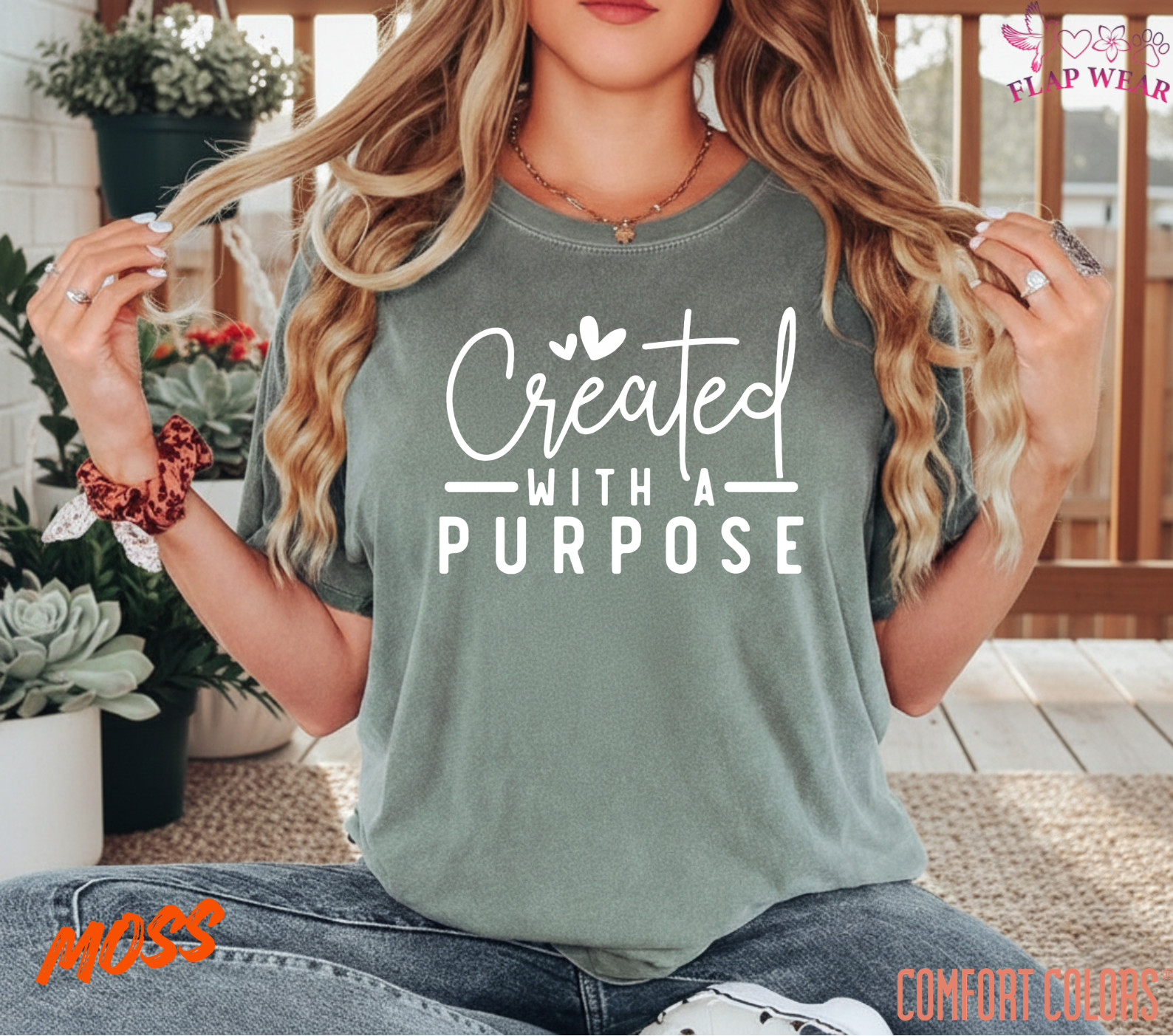 Unisex Created With A Purp T-Shirt, Men T shirt,Women T shirt Gift Christian Top gallery