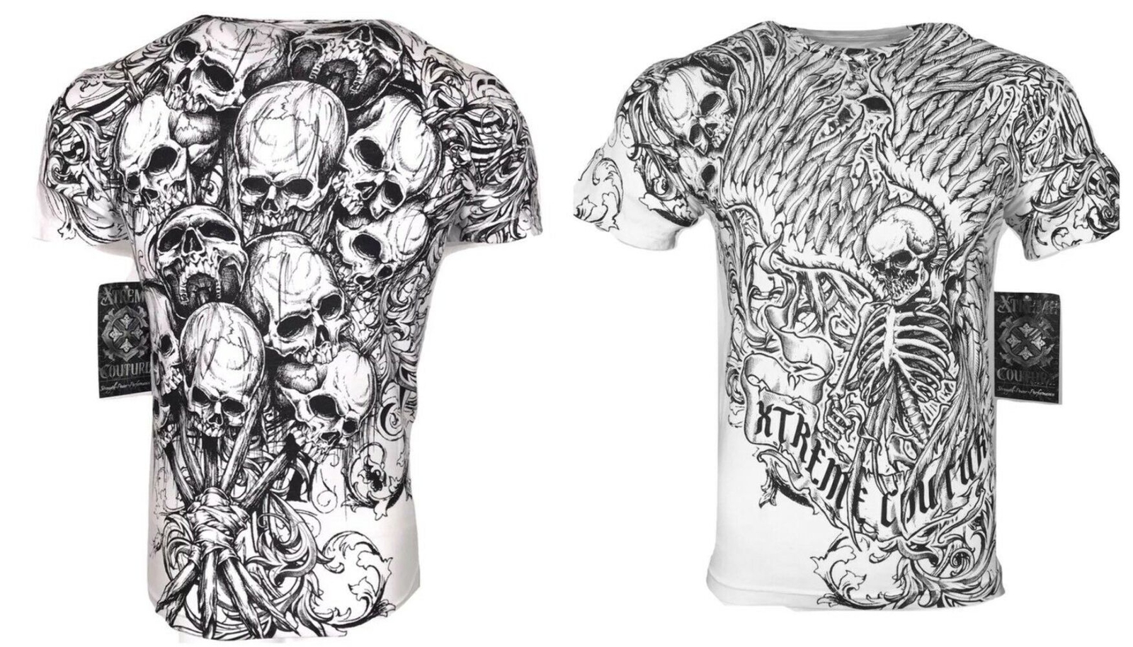 Xtreme Couture by Affliction Men's T-Shirt ACCUSER Skull Biker gallery