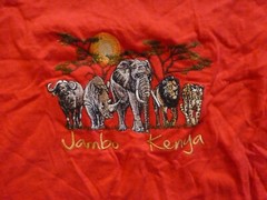 Airborne Jambo Kenya Men’s Shirt Large Elephant Rhino Lion Cheetah Embroidered