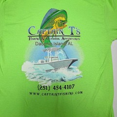 Fisherman Boat Medium Cotton Shirt Captain Fishing Neon Green Dauphin Gorpcore