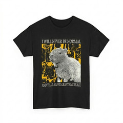 Funny Capybara T-Shirt I Will Never Be Normal Vintage Graphic Unisex Tee