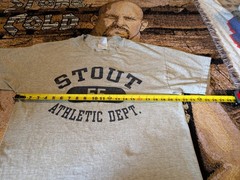 VINTAGE Stout School Athletic Dept Dearborn, Michigan Shirt Men’s L Grey 90s