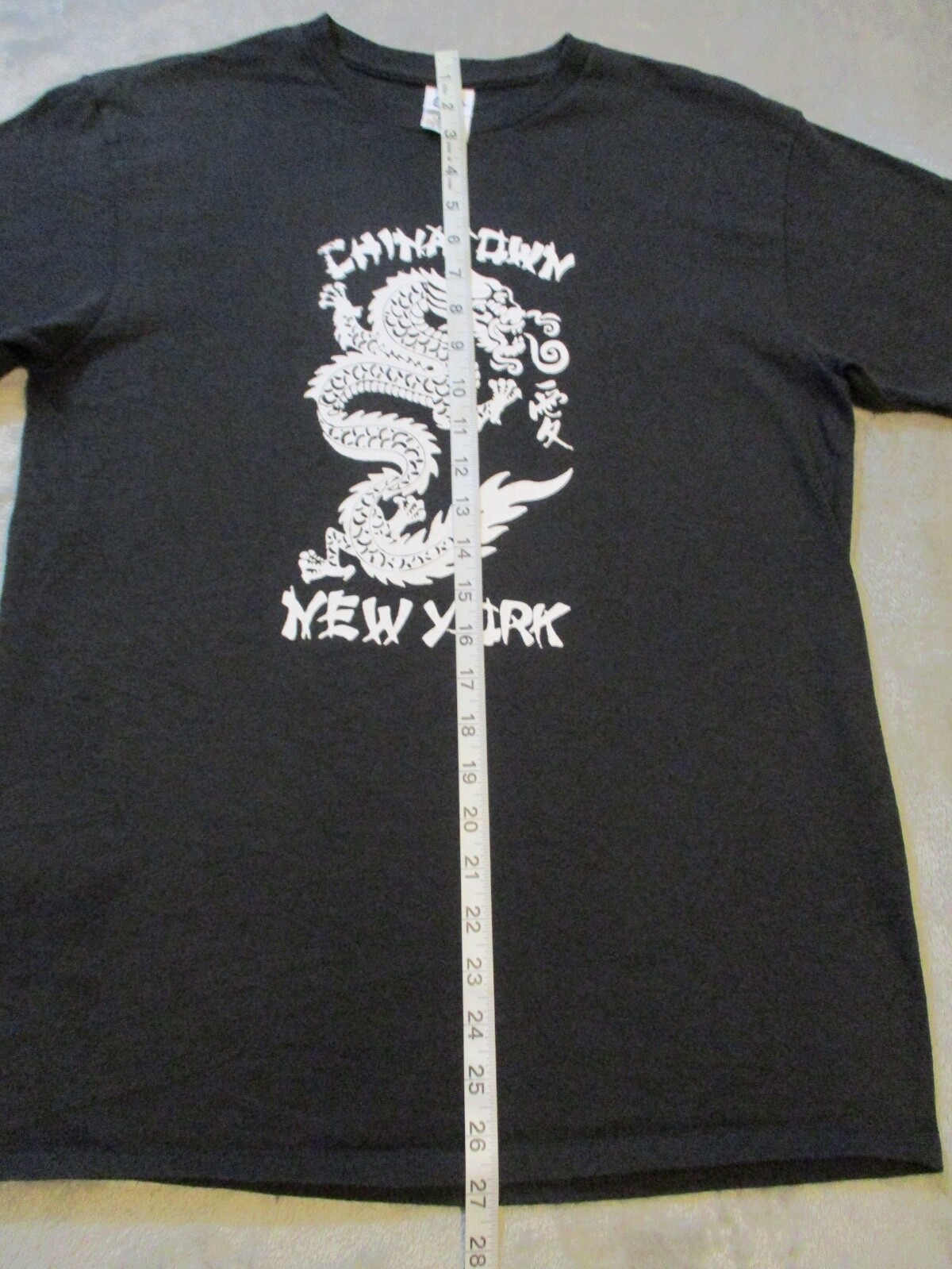 Vintage Chinatown New York Shirt Mens Medium Black White Dragon China Town gallery