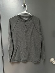 Faherty Cloud Cotton Henley Shirt Men’s Sz M Long Sleeve Black Casual Soft Pima